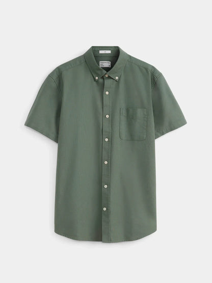 The Jasper Short Sleeve Oxford Shirt in Black