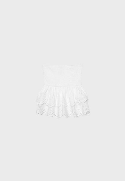 Bandeau shirt with embroidery